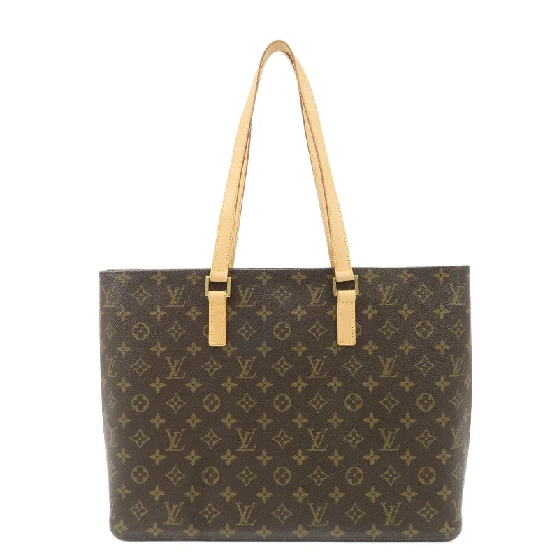 Louis Vuitton tote bags with a double - handle and shoulder - strap optionLouis Vuitton Monogram Luco Tote Bag Hand Bag Brown M51155