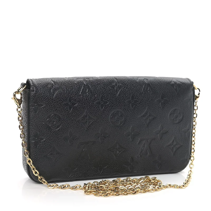 Louis Vuitton Twist bags with a crystal - embellished LV - turnlockLOUIS VUITTON Monogram Empreinte Leather Felicie Pochette Bag