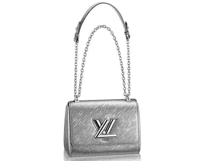 Louis Vuitton Twist bags with a contrast - colored interior for visual interestLouis Vuitton Epi Leather Mini Twist Bag