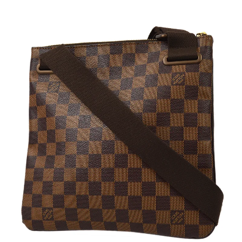 Louis Vuitton Alma bags with a monogram - embossed leather surfaceLouis Vuitton 2010 Damier Pochette Plat Brooklyn N41100