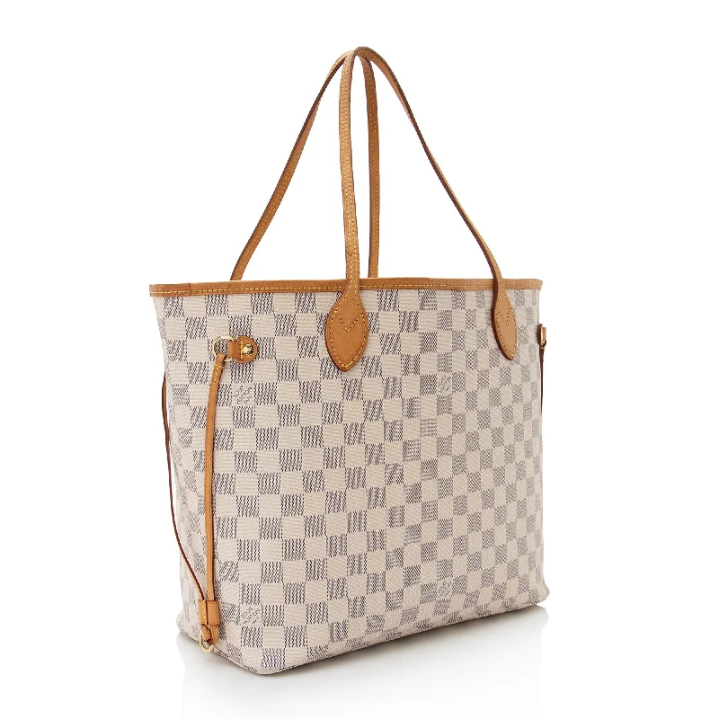 Louis Vuitton Petite Malle bags with a hard - shell structure for uniquenessLouis Vuitton Damier Azur Neverfull MM Tote (22467)