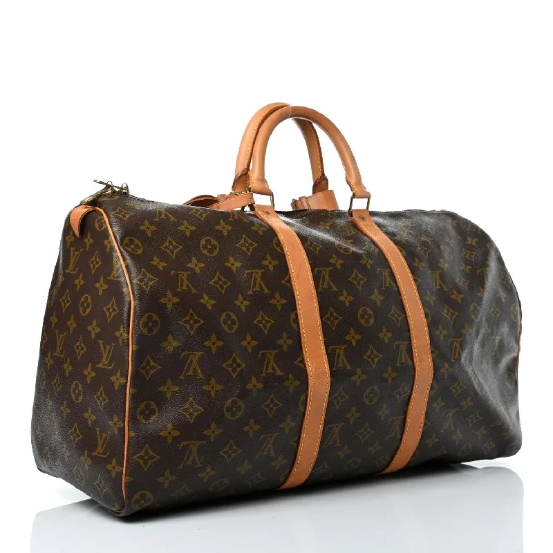 Ladies Louis Vuitton Capucines bags with gold - toned hardwareLouis Vuitton Keepall 50 Monogram Canvas Duffle Bag