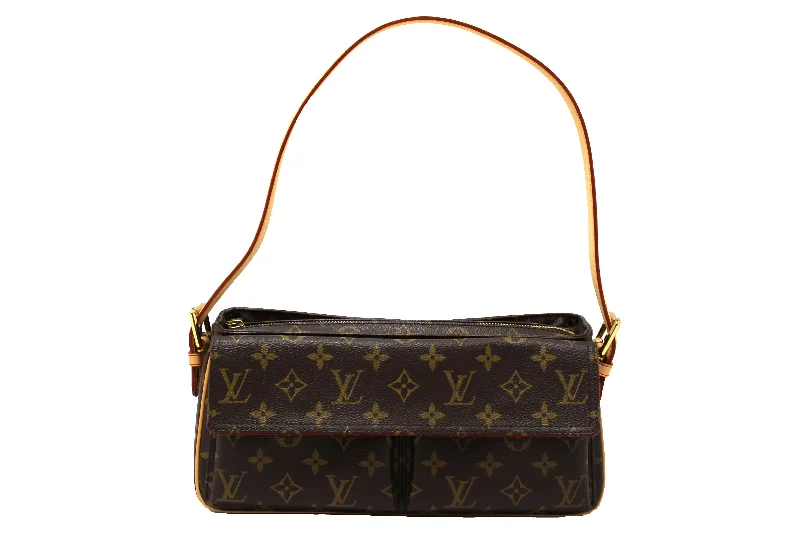 Louis Vuitton backpacks with a padded back panel for comfort during long - wearAuthentic NEW Louis Vuitton Classic Monogram Viva-Cite MM Shoulder Bag