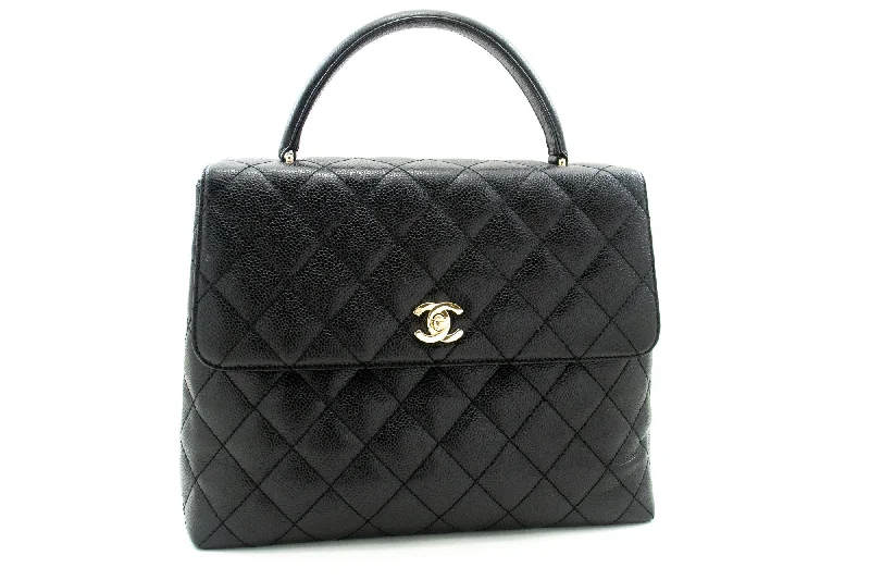 Chanel Small Crossbody Bag for TravelCHANEL Caviar Handbag Top Handle Bag Kelly Black Flap Leather Gold