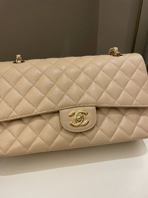 Chanel Luxury Handbag for High - End EventsChanel Classic Medium Double Flap Beige Clair Caviar