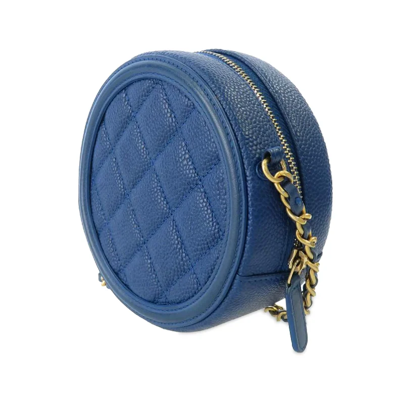 Chanel Lightweight Handbag for Daily ErrandsCHANEL Caviar CC Filigree Round Crossbody Crossbody Bag