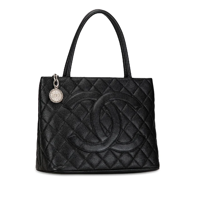 Chanel Vintage Inspired Handbag for Retro LoversCHANEL Caviar Medallion Tote Tote Bag