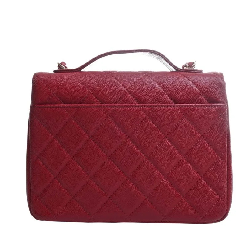 Chanel Medium Tote Bag for Office LadiesCHANEL Caviar Skin Matelasse Affinity Coco Mark Chain Shoulder Bag Red Ladies