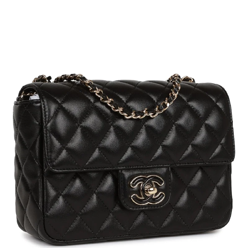 Chanel Lightweight Handbag for Daily ErrandsChanel Candy Heart Mini Flap Bag Black Lambskin Enamel and Light Gold Hardware