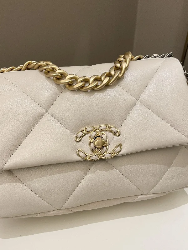 Chanel Limited Edition Handbag for CollectorsChanel 19 Flap Bag Beige Lambskin