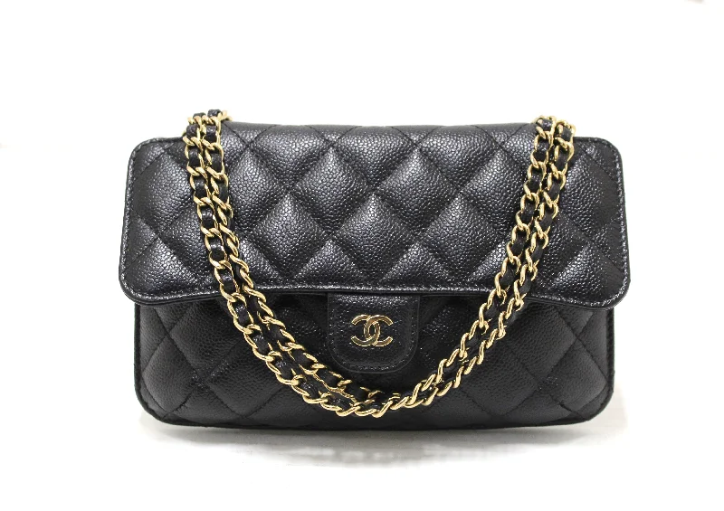 Chanel Lightweight Handbag for Daily ErrandsChanel Black Caviar Quilted Leather Phone Bag On Chain Crossbody Bag