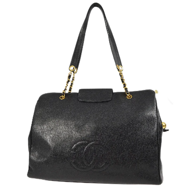 Chanel Black Handbag for Business MeetingsChanel Black Caviar Supermodel Shoulder Bag