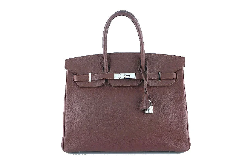 Hermes Chocolate Brown Fjord 35cm Birkin Bag PHW