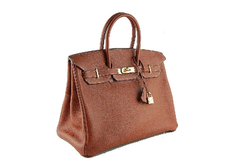 Hermes 35cm Birkin Bag, Buffle Skipper Chestnut Brown Marron Glace, Pristine