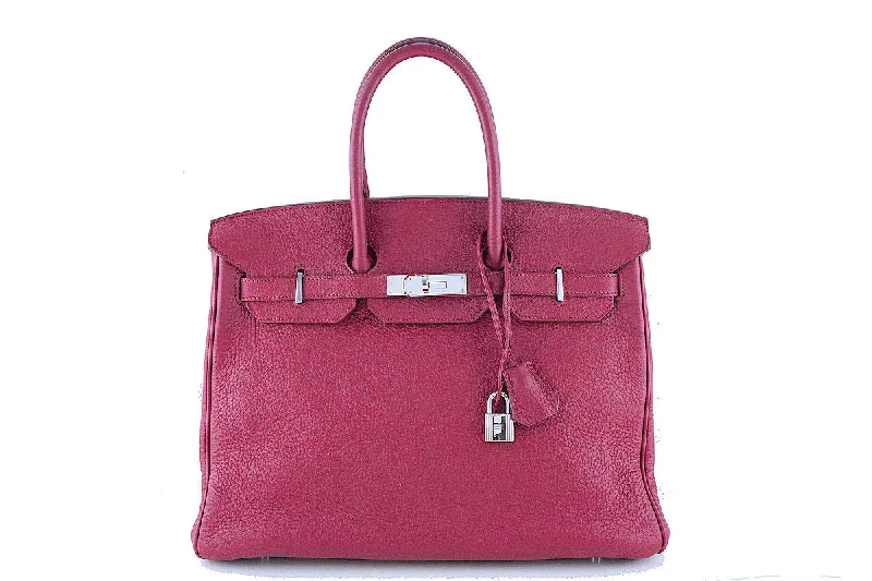 Hermes 35cm Birkin Bag in Rubis Ruby Red Clemence, PHW "N" Stamp