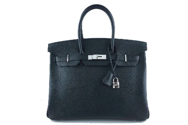 Hermes Black 35cm Birkin Bag, Vache Liegee PHW, RARE