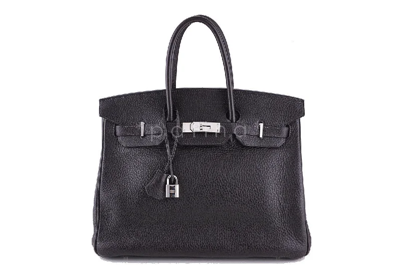 Hermes Clemence Ebene Dark Brown 35cm Birkin Tote Bag