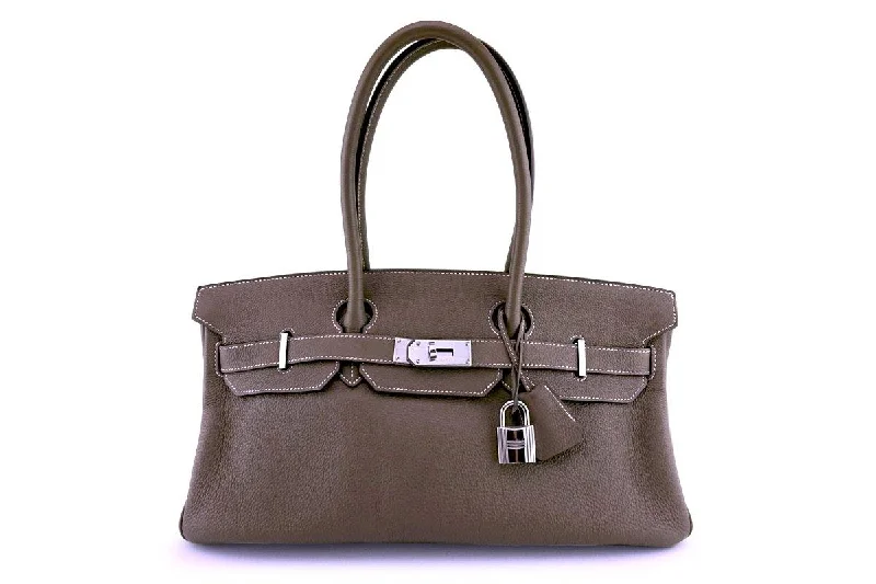 Hermes Etoupe 42cm Shoulder Birkin 2 JPG Bag PHW "O" Stamp