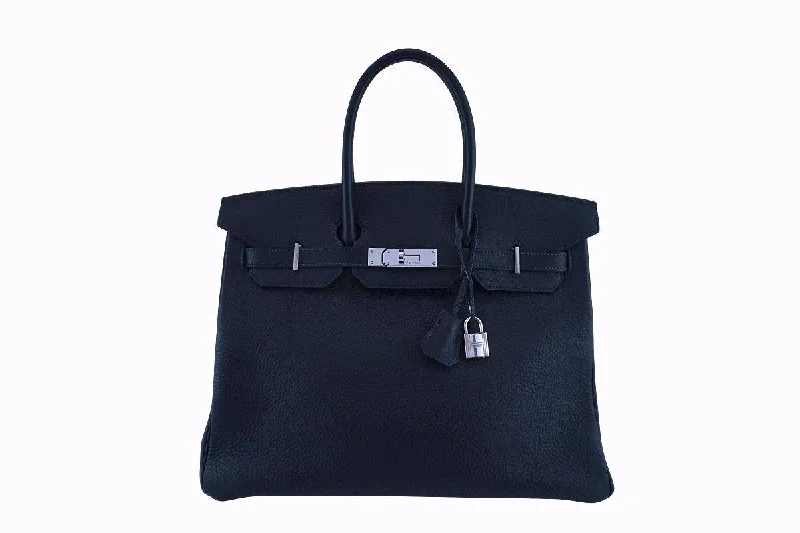 Hermes Indigo Togo Blue-Black 35cm Birkin Bag PHW