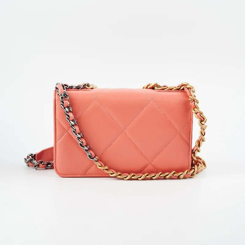 Chanel Small Crossbody Bag for TravelChanel Wallet on Chain WOC 19 Coral