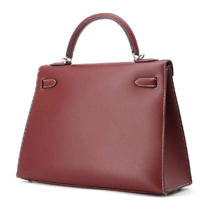 HERMES Kelly Sellier Rouge H Chamonix Leather Size 32