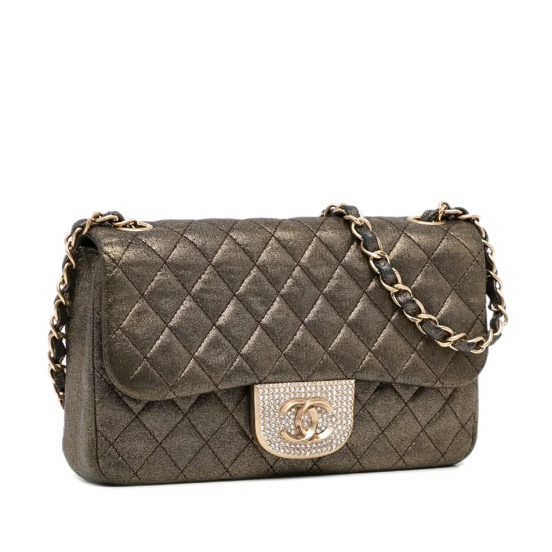 Chanel Chain Strap Handbag for Everyday UseChanel Small Metallic Iridescent Pearl CC Crystal Single Flap Bag (EHwOc9)