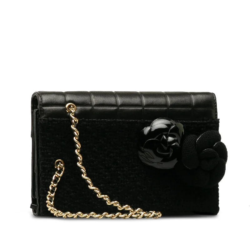 Chanel Designer Handbag with Unique DesignChanel Tweed Chocolate Bar Camellia Clutch (6UFZfw)