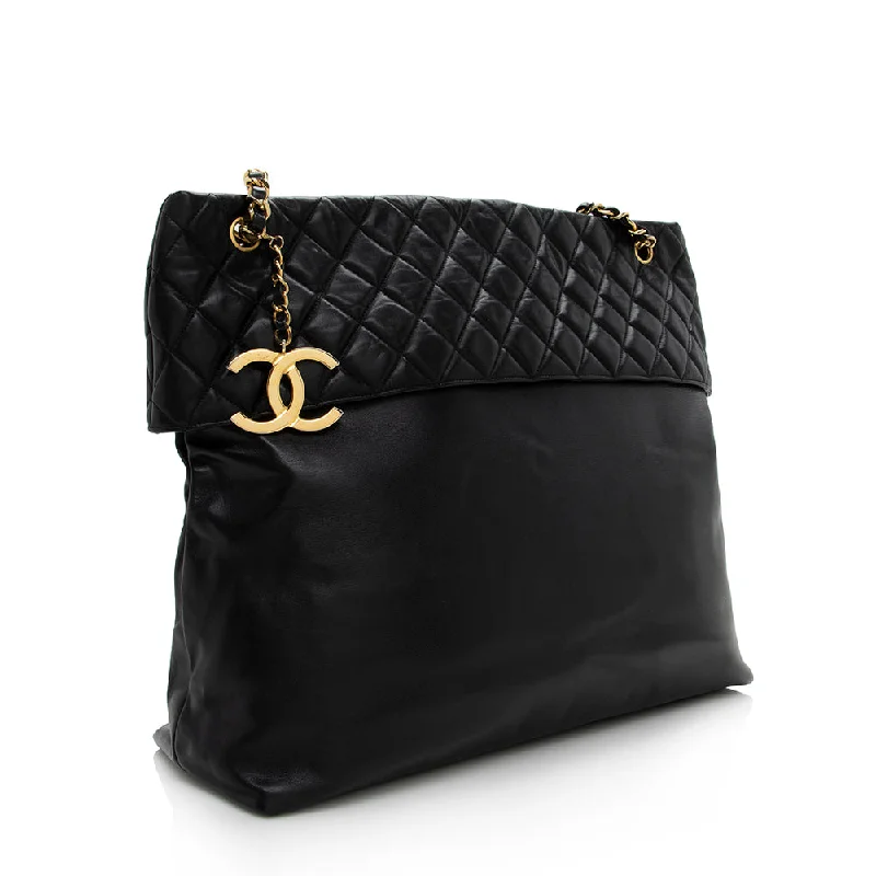 Chanel All - Match Handbag for Versatile StylingChanel Vintage Lambskin Chain CC Tote (15054)