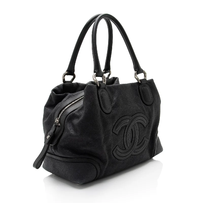 Chanel Black Handbag for Business MeetingsChanel Washed Grained Calfskin CC Cup Satchel (NgmyTU)