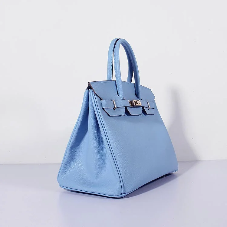 Hermes 35cm Birkin Bag Epsom Leather Light Blue Gold