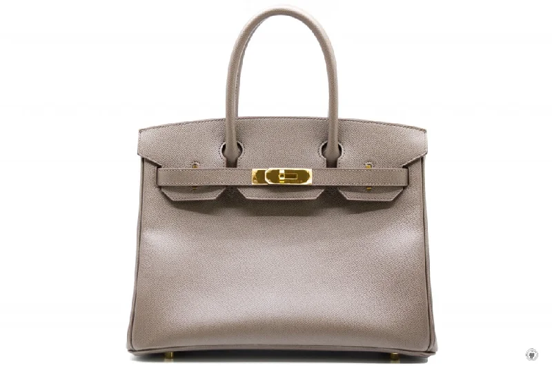 Hermes Birkin Etain / CC8F Epsom 30 Tote Bag Ghw