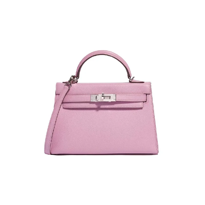 Hermes Kelly 20 Mini Epsom Mauve Sylvestre Palladium Hardware