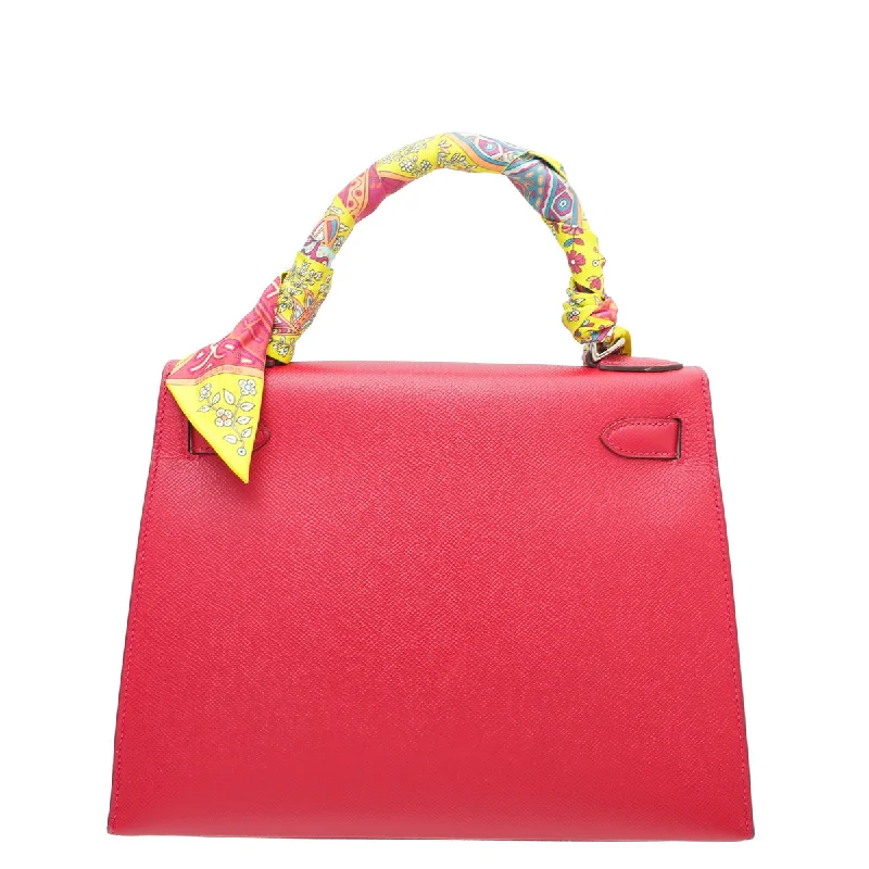 Hermes Rouge Casaque Kelly 28 Bag W/ Twilly