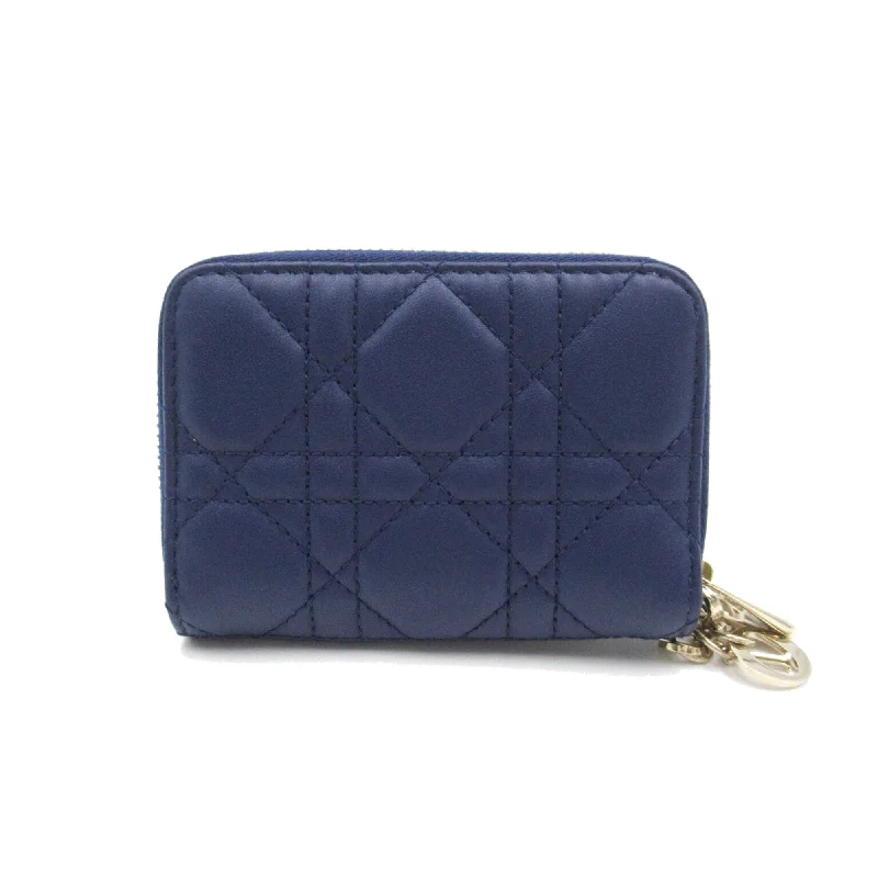 Christian Dior bags with a side - pocket for holding a water bottleDior lady dior medium wallet Navy Lambskin [sheep leather] S0985ONMJ14Z