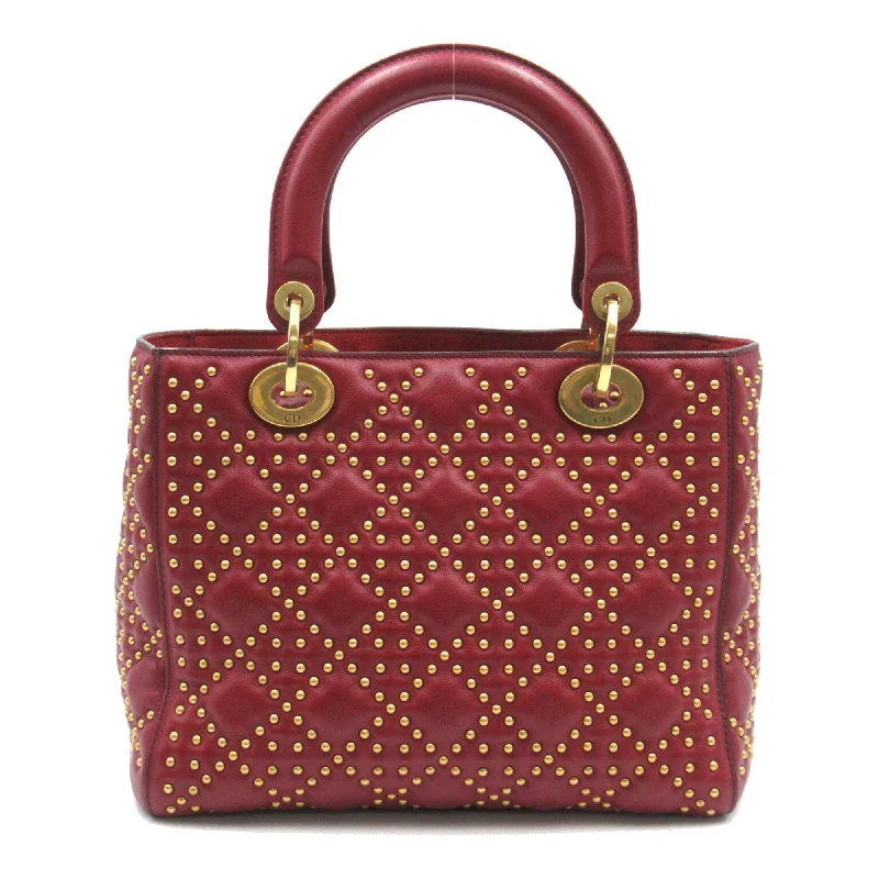 Christian Dior handbags with a back - pocket for quick storageDior Lady dior tote Bordeaux system leather