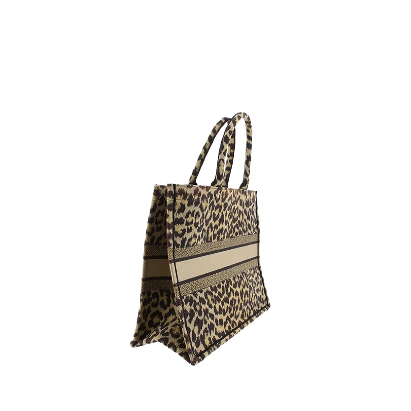 Christian Dior tote bags with a double - handle and shoulder - strap optionDIOR Large Leopard Mizza Book Tote Tote Bag