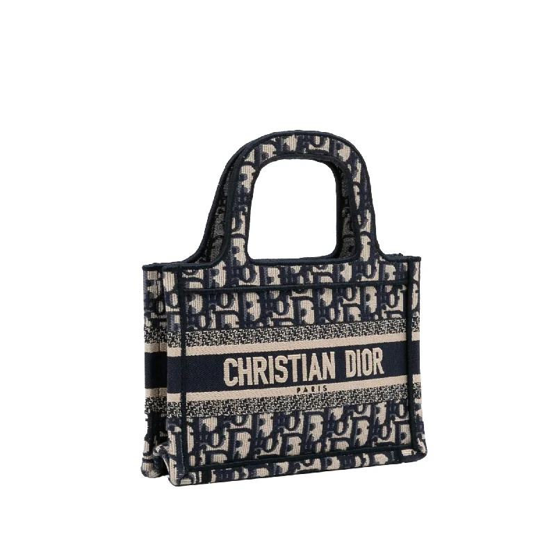 Christian Dior handbags with a back - pocket for quick storageDior Mini Oblique Book Tote (YeuBpR)