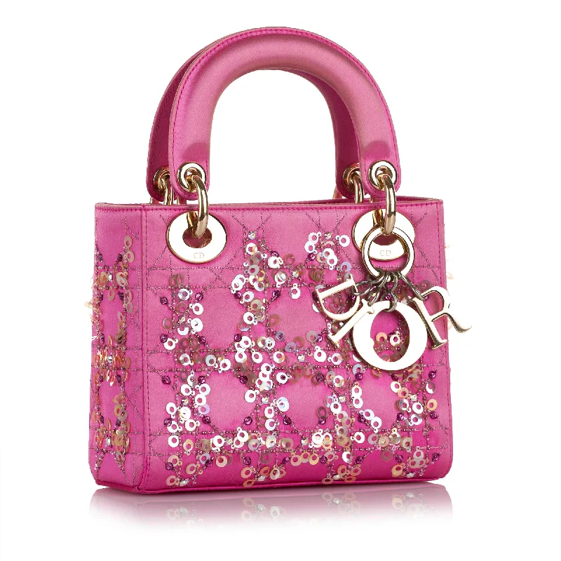 Christian Dior bags with a zip - top closure and multiple compartmentsDior Mini Satin Sequin Lady Dior (0113Xt)