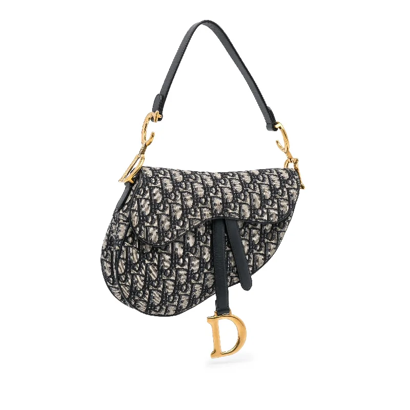 Luxury Christian Dior crossbody bags with a chain - link strapDior Oblique Canvas Saddle (27dmG8)