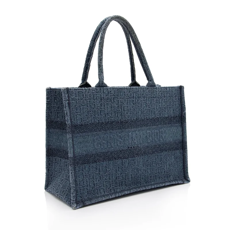 Stylish Christian Dior shoulder bags with a tassel - adorned zipperDior Oblique Denim Small Book Tote (qjX0Tk)