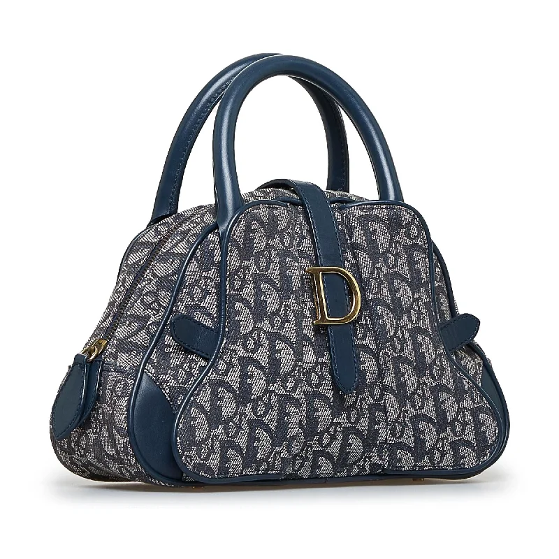 Christian Dior tote bags with a printed Dior logo on the frontDior Oblique Double Saddle Bowler (YXZHYQ)