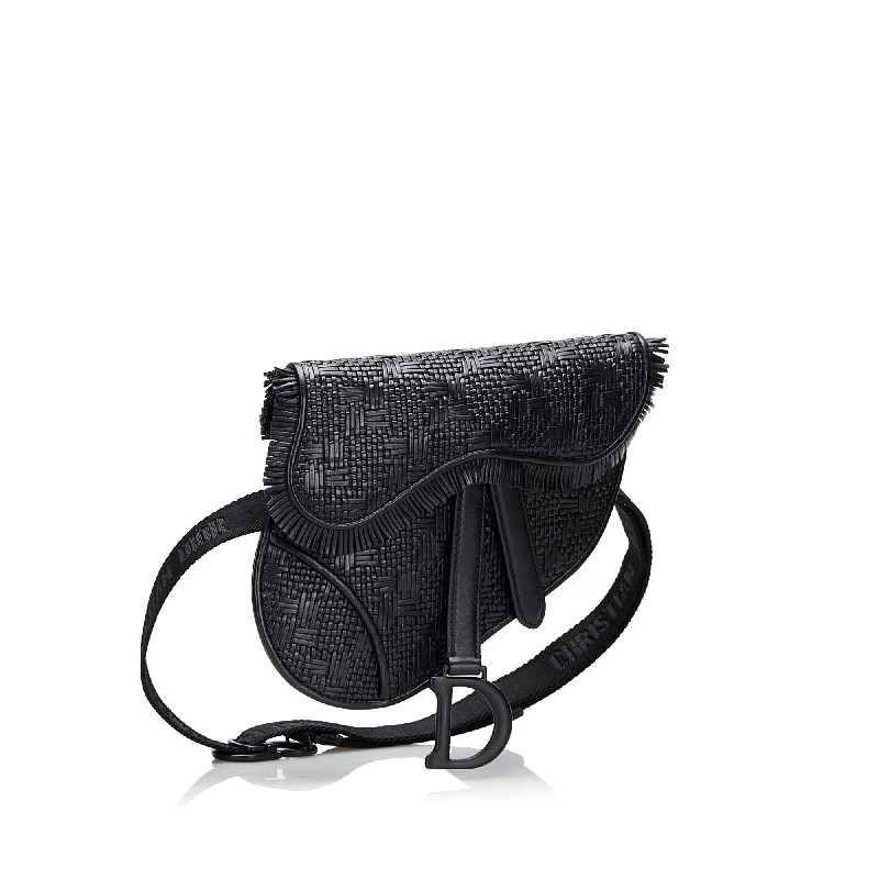 Christian Dior Saddle bags with a patent leather finish for a shiny lookDior Ultra Matte Woven Saddle (ArTTPH)