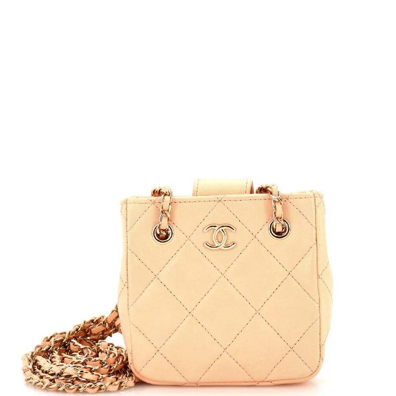 Christian Dior bags with a quilted pattern and gold - toned hardwareCC Square Clutch with Chain Quilted Lambskin Mini