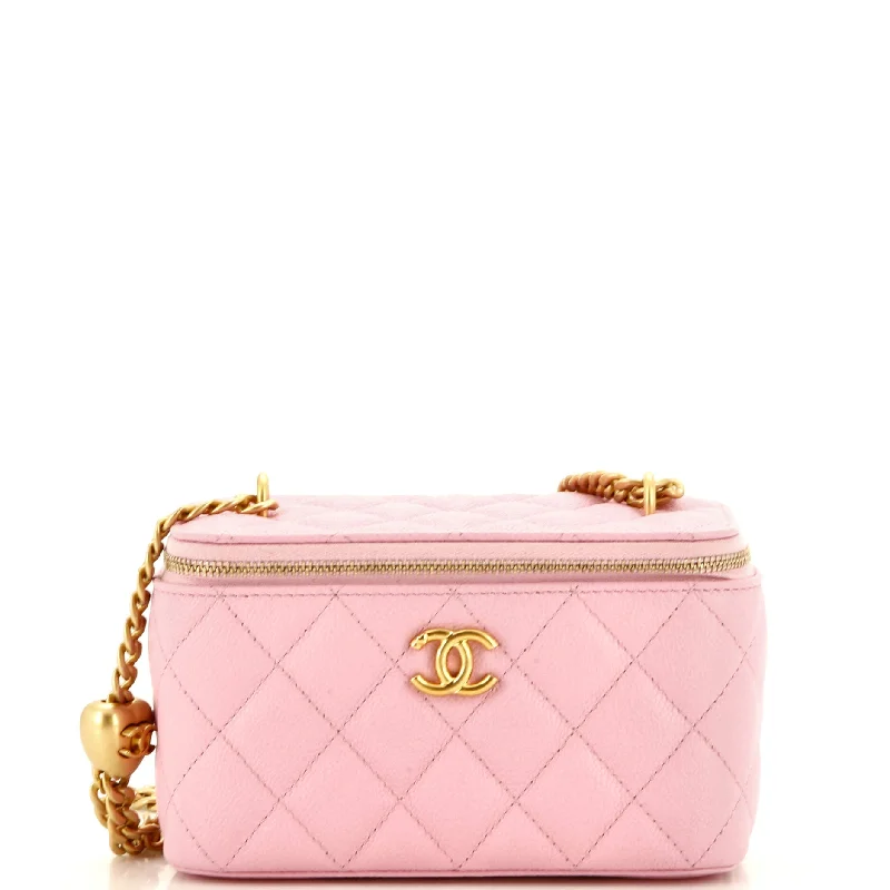 Christian Dior crossbody bags with a front - flap pocket for easy accessSweet Heart Vanity Case with Chain Quilted Caviar Small