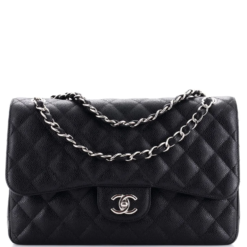 Christian Dior handbags with a detachable mirror for on - the - go touch - upsVintage Classic Double Flap Bag Quilted Caviar Medium