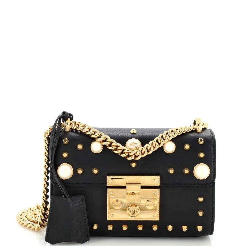 Stylish Christian Dior shoulder bags with a tassel - adorned zipperPearly Padlock Shoulder Bag Studded Leather Small