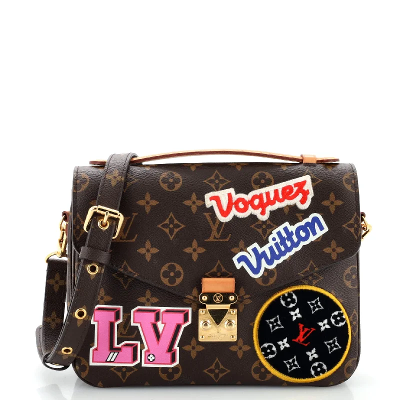 Christian Dior handbags with a detachable mirror for on - the - go touch - upsPochette Metis Limited Edition Patches Monogram Canvas