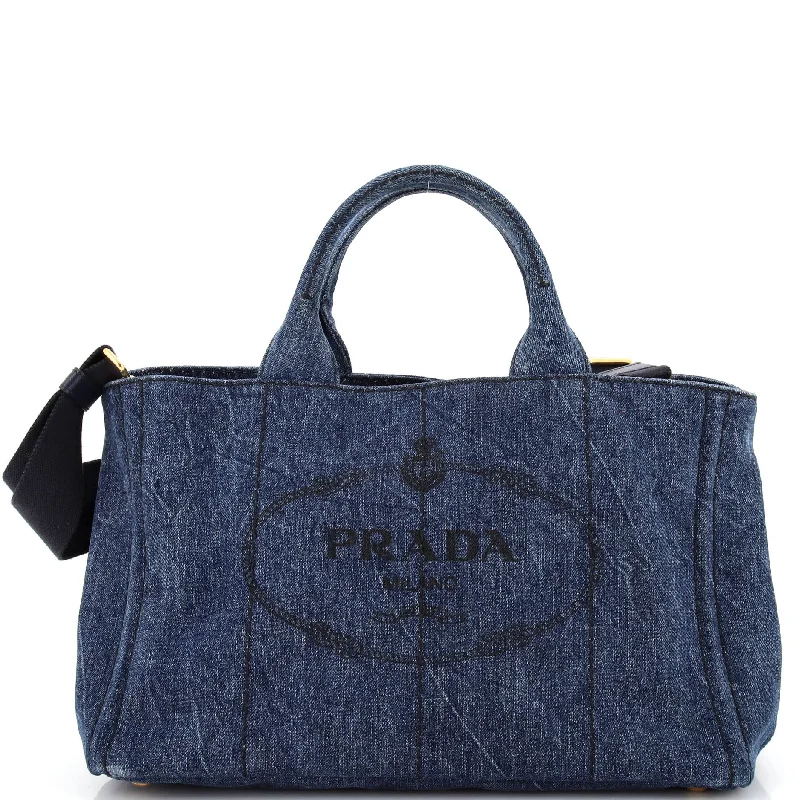 Christian Dior handbags with a detachable mirror for on - the - go touch - upsCanapa Convertible Tote Denim Medium