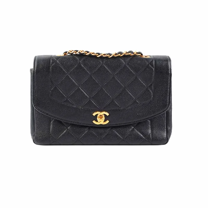 Chanel Chain Strap Handbag for Everyday UseChanel Vintage Caviar Medium Diana Flap Bag Black